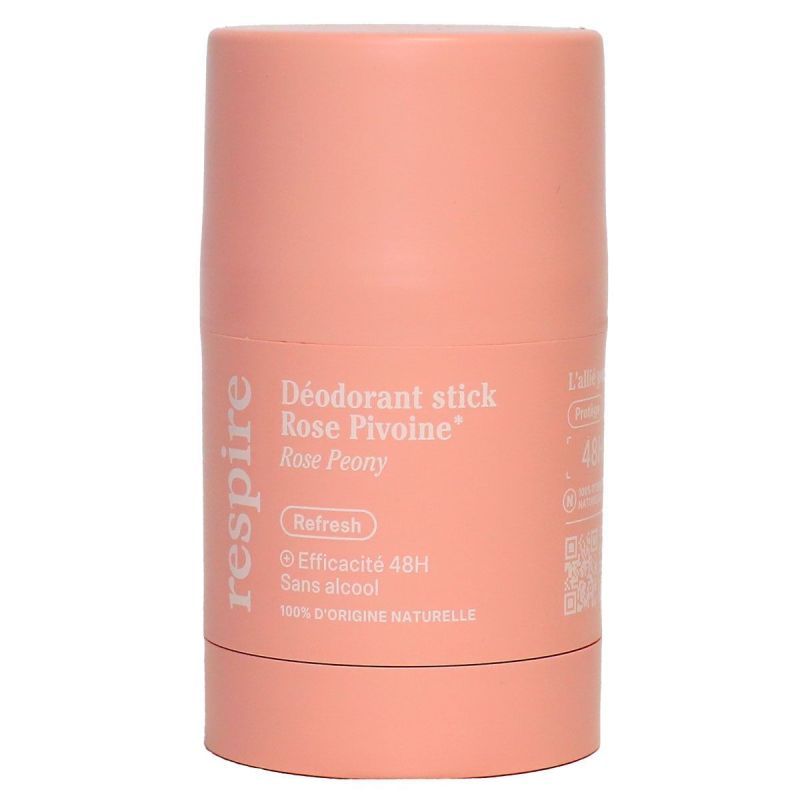 Respire - Déodorant Rose pivoine Refresh 48h sans alcool stick 50g