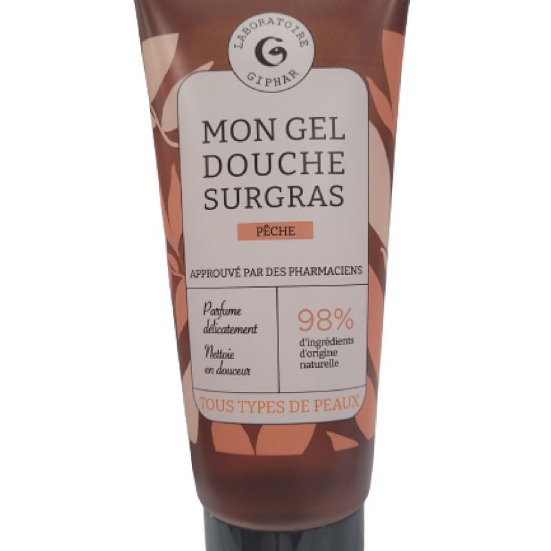 Giphar - mon gel douche surgras Pêche Bio 200ml