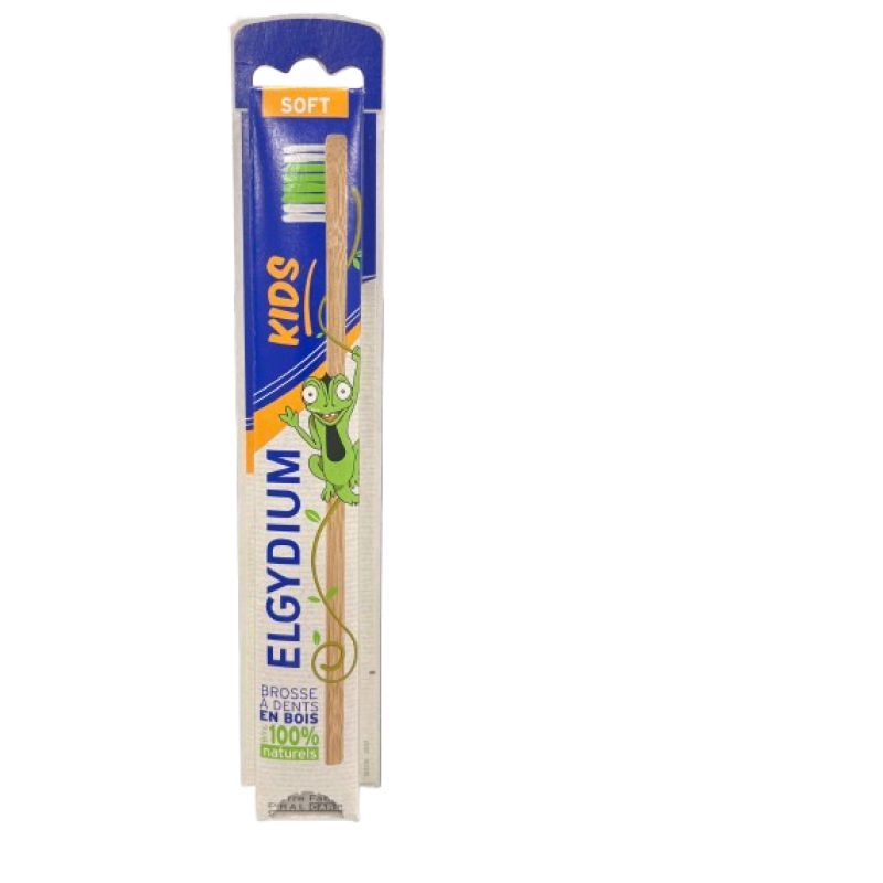 Elgydium Brosse a dents en bois enfant souple