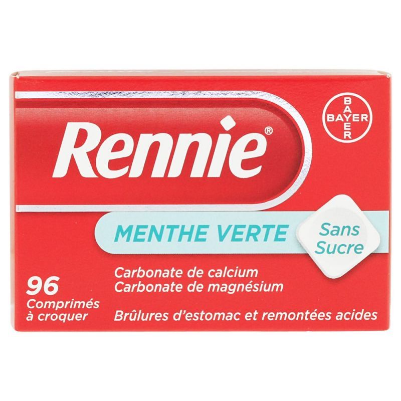 Rennie - 96 comprimés à croquer menthe verte