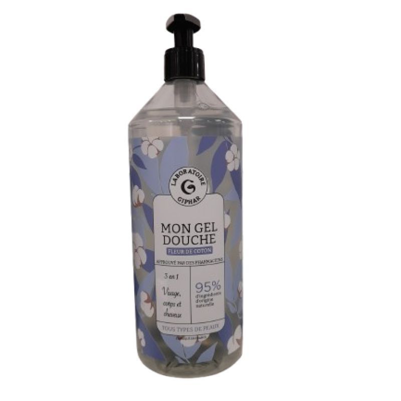 Giphar - Mon gel douche 3 en 1 Fleur de coton 1 litre