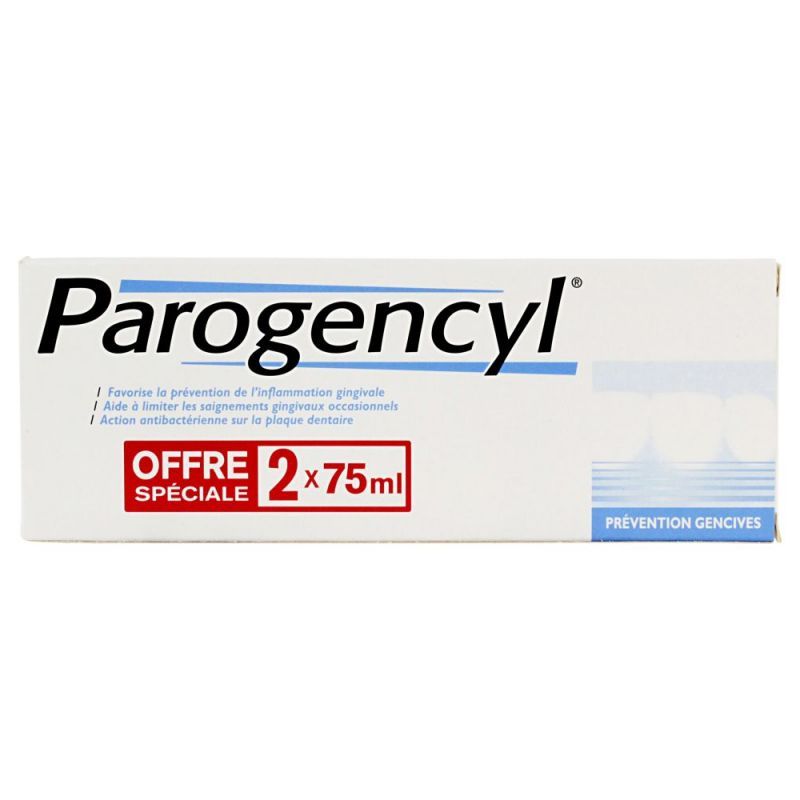 Parogencyl - Dentifrice prévention gencives 2x75mL