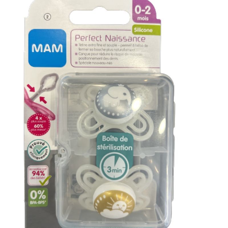 Sucettes MAM Perfect Silicone 0-2mois