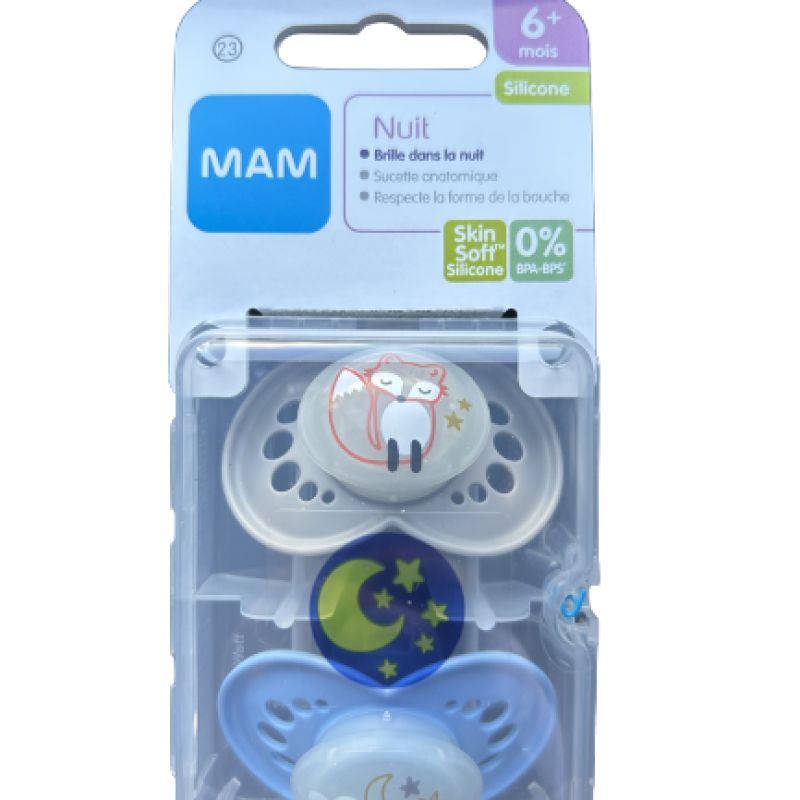 Sucette MAM Anat Nuit Silicone 6+mois