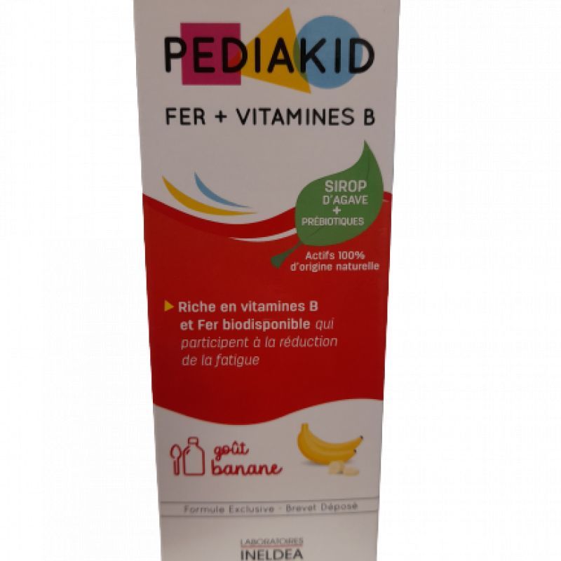 Pediakid Fer+vit B  goût Banane sirop 125mL