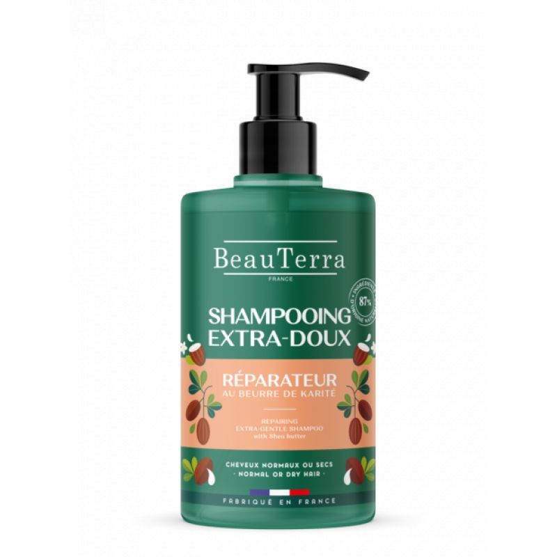 BeauTerra Shampoing Soin Réparateur au Beurre De Karité 750ml