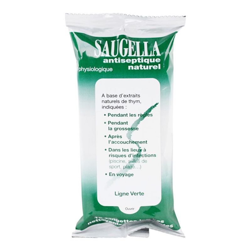 Saugella Antiseptique naturel 15 lingettes intimes nettoyantes