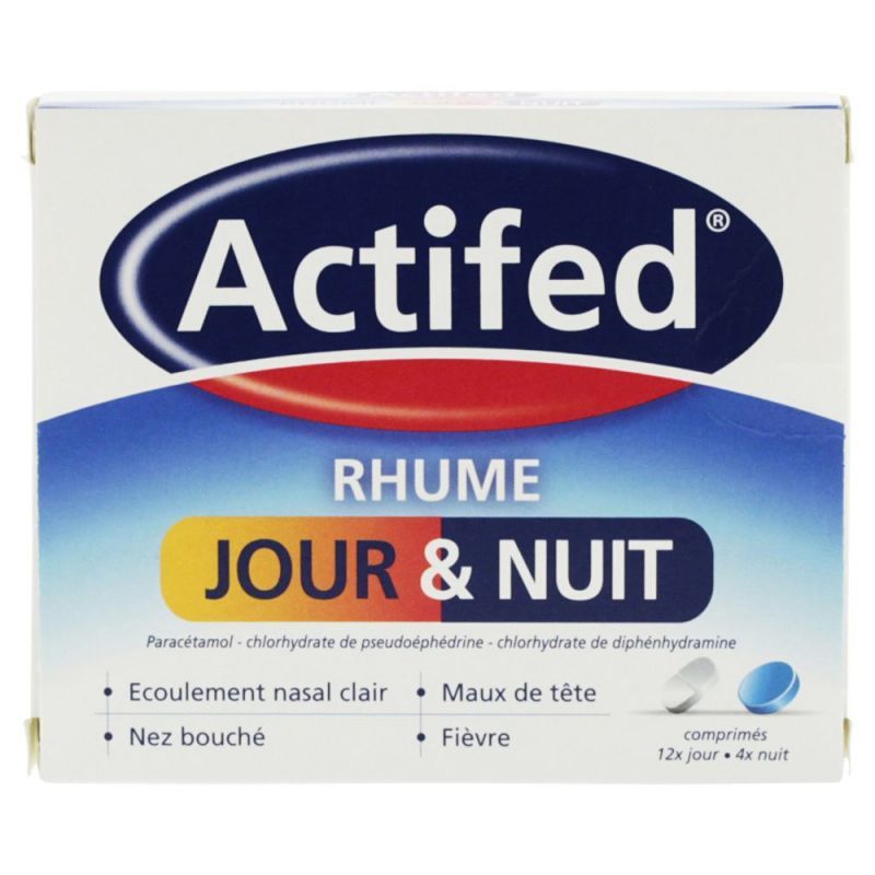 Actifed rhume jour et nuit 16 comprimés