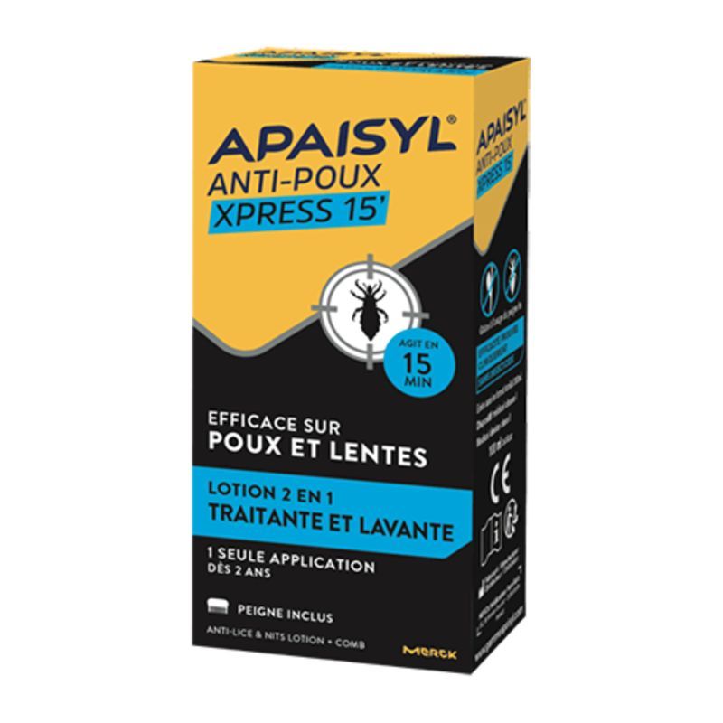 Apaisyl anti-poux xpress 15' lotion 2en1 200 ml