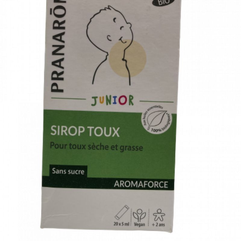 Aromaforce Junior Sirop Toux Sèche et Grasse Sans Sucre - 20x5ml