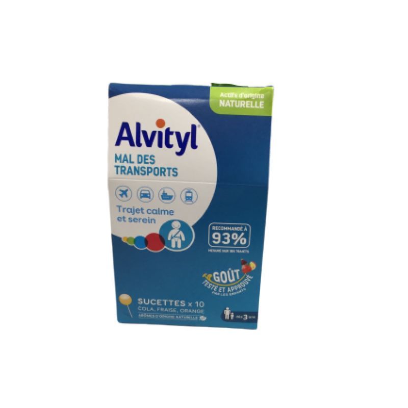 Alvityl - 10 sucettes mal des transports