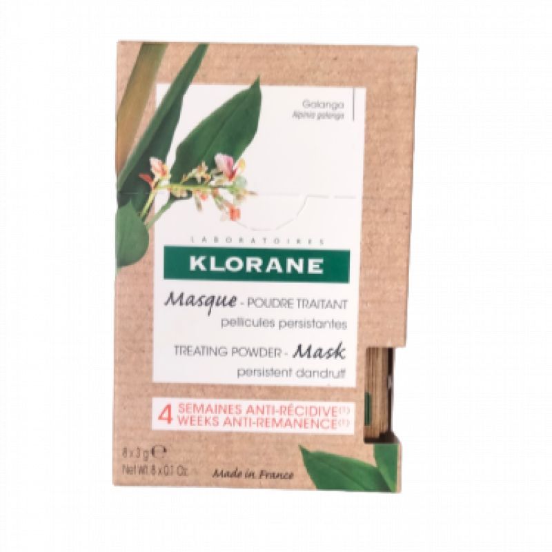 KLORANE Masque poudre traitant pellicules persistantes x8