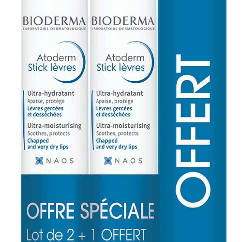 Atoderm Stick Lèvre 2+1 offert