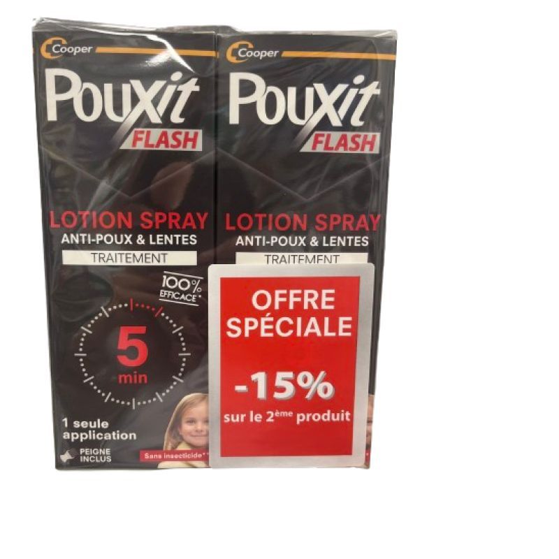 Pouxit Flash Lotion Spray Lot de 2
