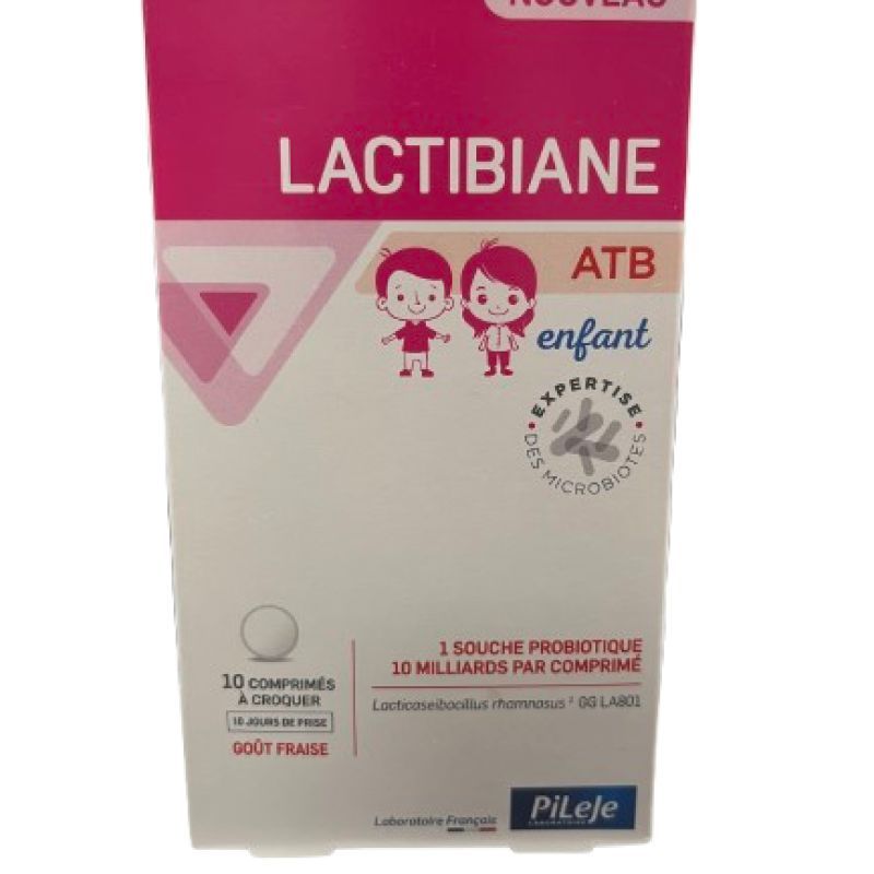 Lactibiane ATB Enfant 10 comprilés à croquer Gout Fraise