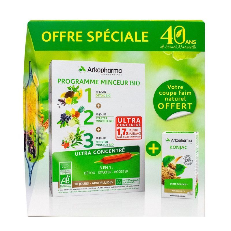 Programme Minceur BIO + Arkogélules Konjac Perte de Poids Bio 150 gélules