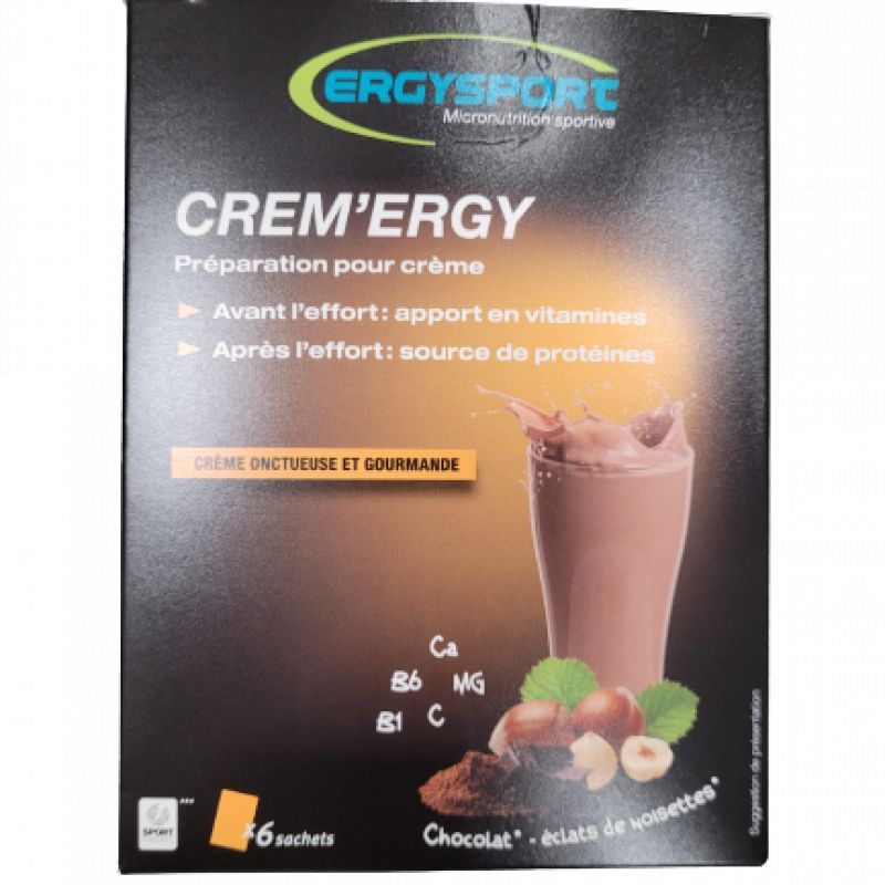 Ergysporrt - Crem'ergy Chocolat - éclats de noisettes - 6 sachets