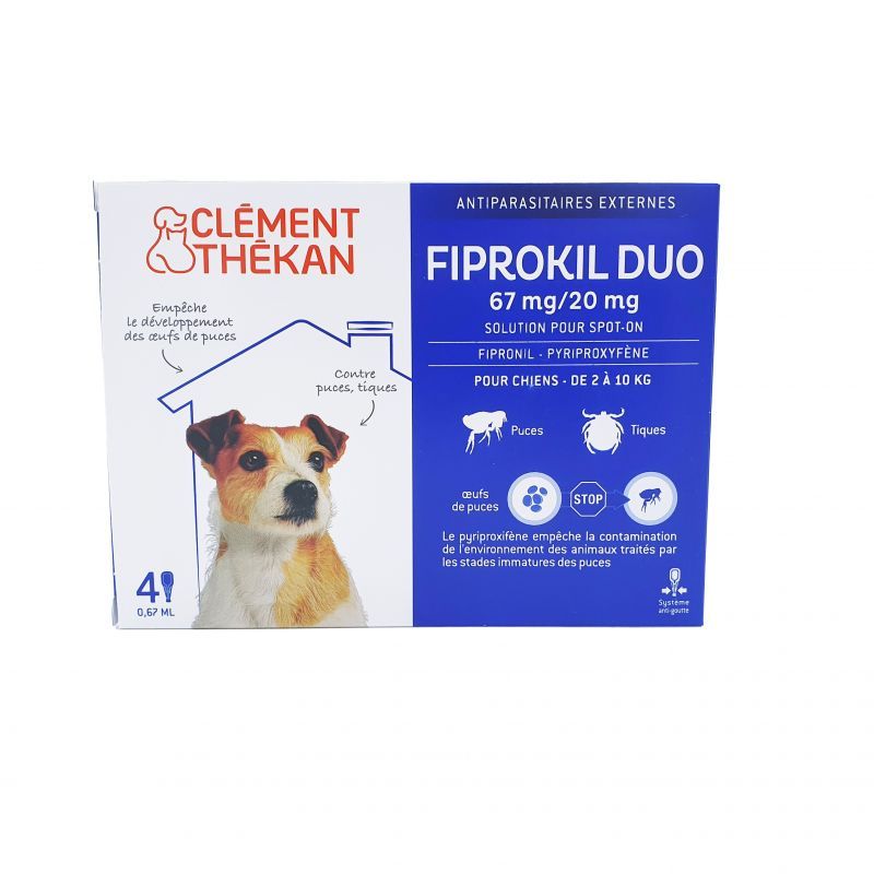 Fiprokil Duo Chien 2/10kg Pipettes 4x 0,67mL