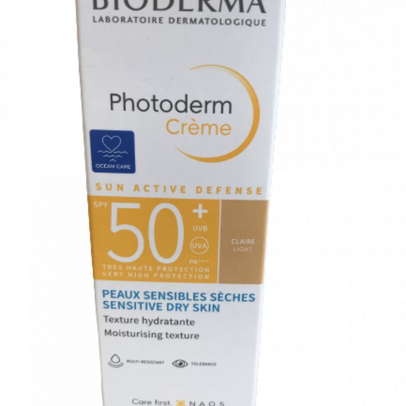 BIODERMA - SUN ACTIVE DEFENSE -  Photoderm crème 50+ claire (peaux sensibles)