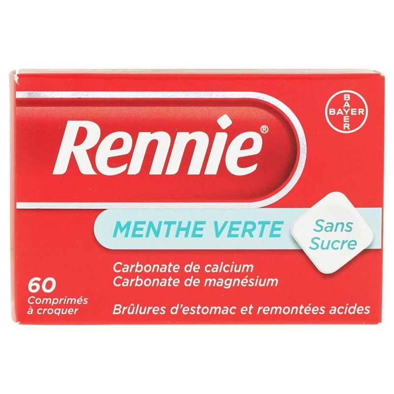 Rennie - 60 comprimés à croquer menthe verte