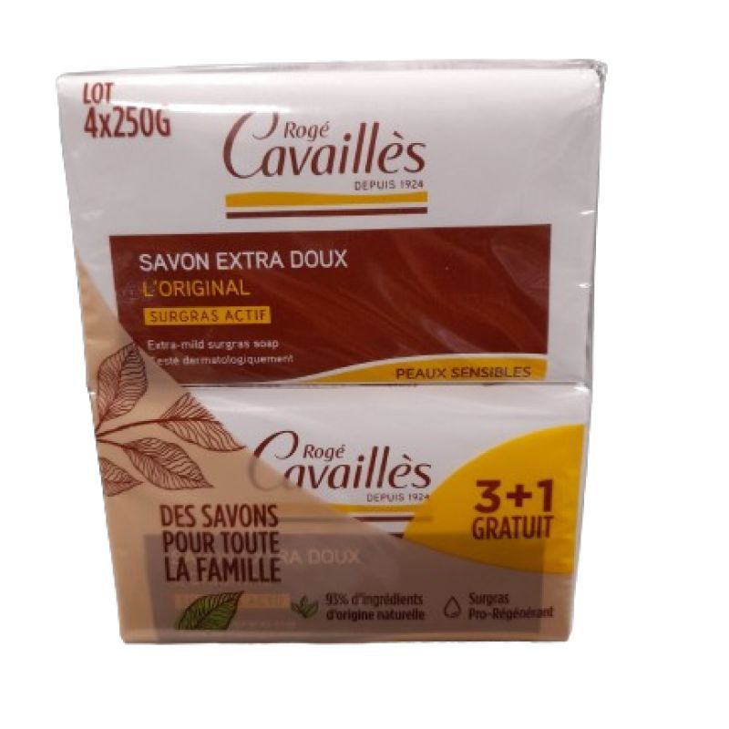 Cavailles Savons Surgras extra-doux - 3+1 Gratuit