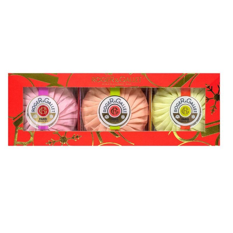 Coffret Trio de savons parfumés fleurs Gingembre rouge