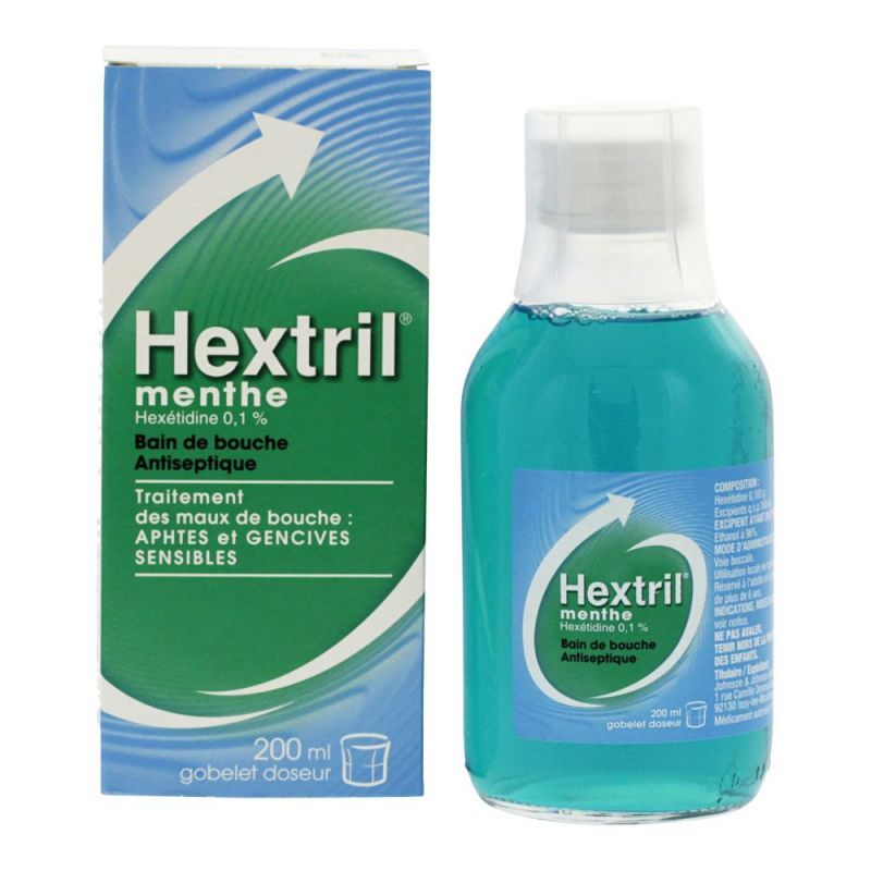 Hextril Menthe bain de bouche antiseptique 200mL