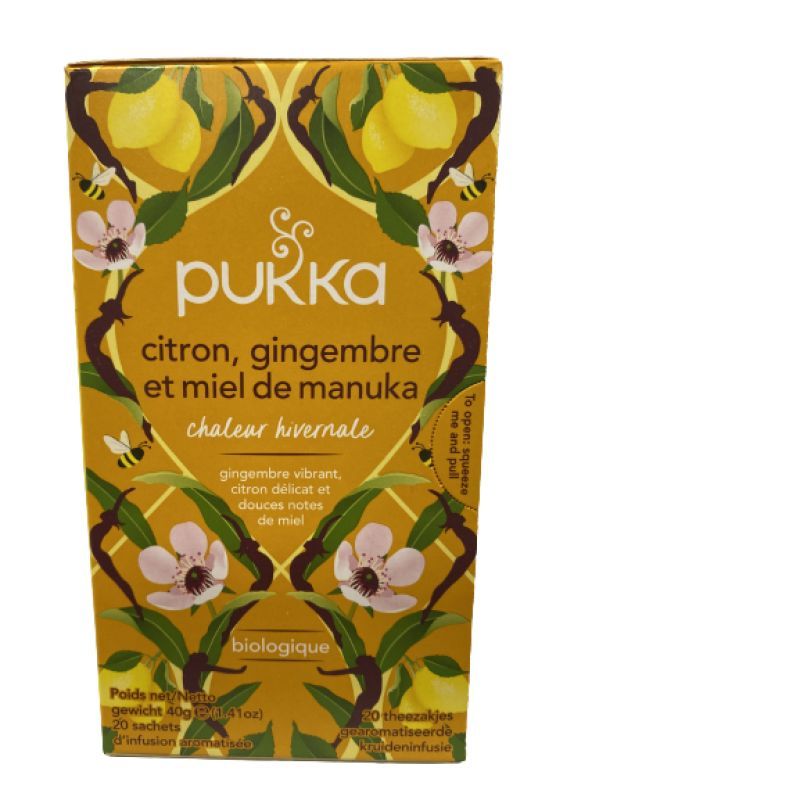 Pukka Infusion Citron,gingembre et miel de manuka 20 sachets