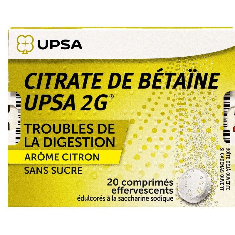 Citrate de bétaïne 20 comprimés effervescents goût citron