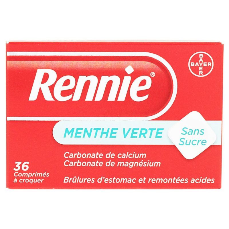 Rennie - 36 comprimés à croquer menthe verte