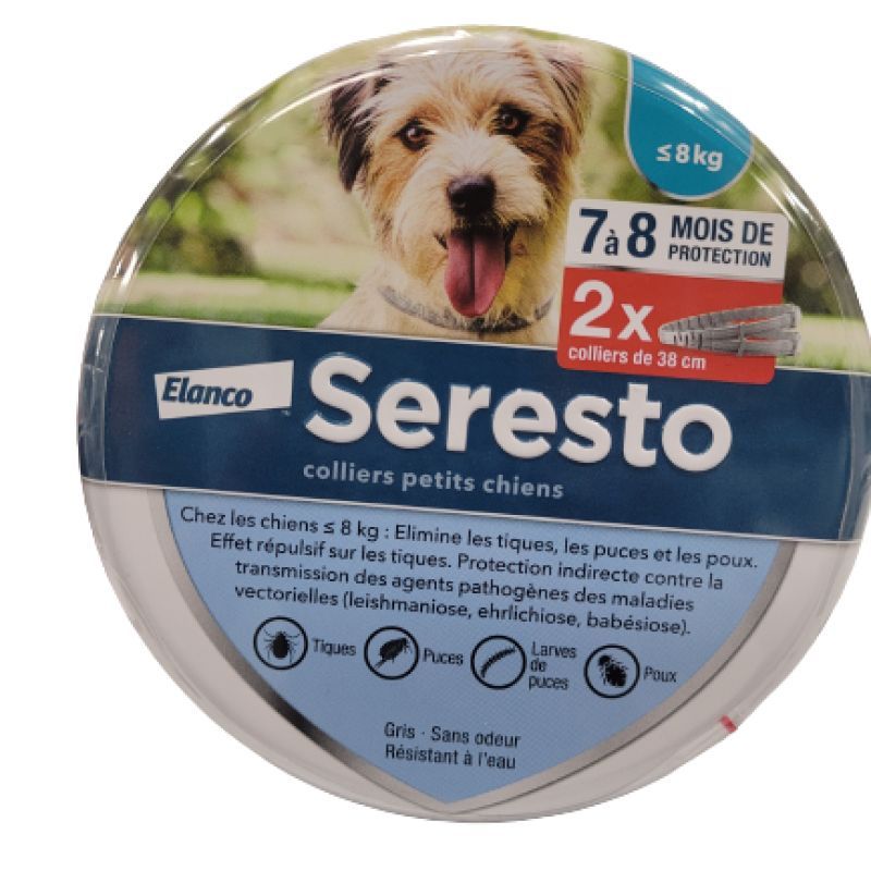 Elanco - Seresto colliers petits chiens *2 - Moins de 8kg