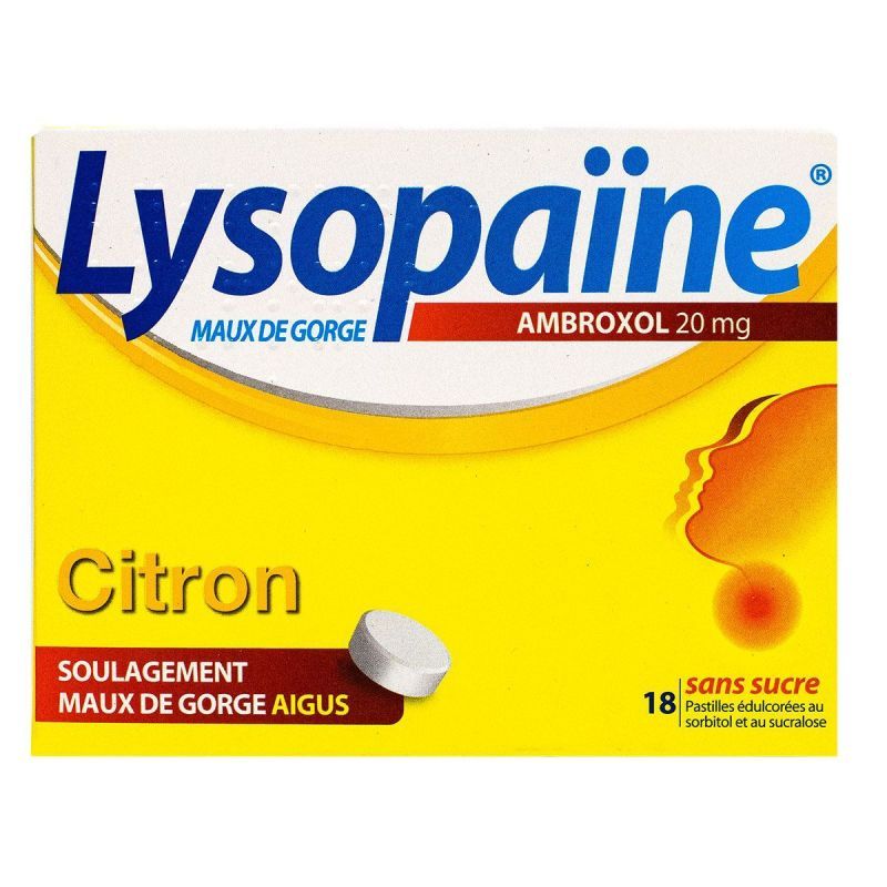 Lysopaïne citron 18 pastilles