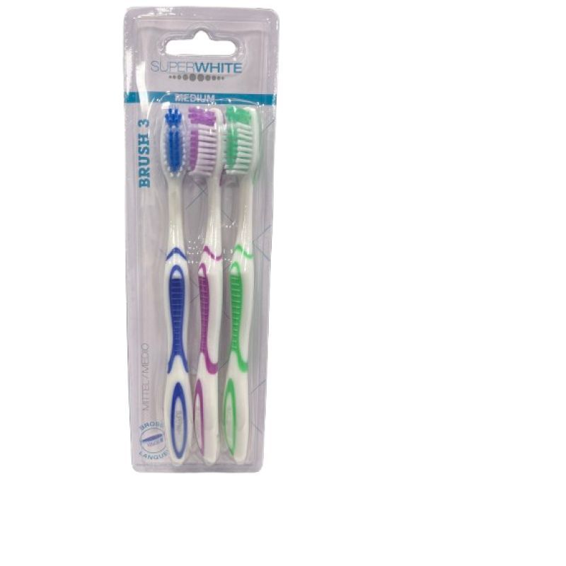 Biosynex Lot de 3 brosses a dents medium