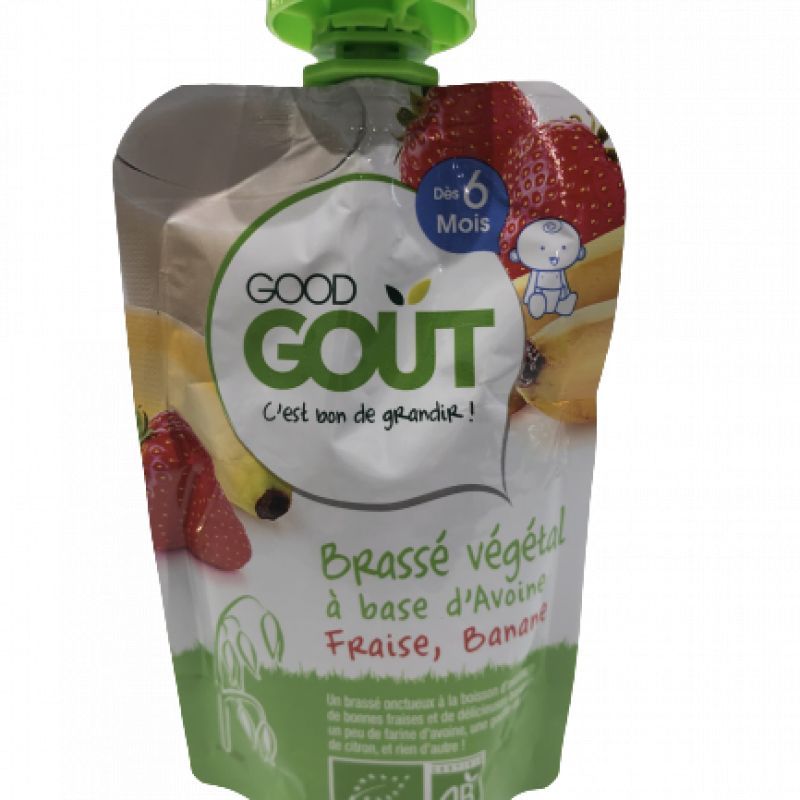 Brassé végétal à base d'avoine Fraise, banane dès 6 mois +90g