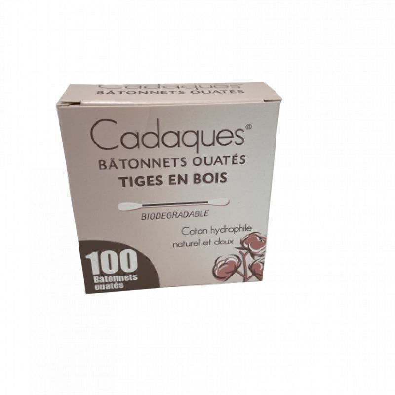 Coton tiges en bois biodégradable - 100 bâtonnets ouatés