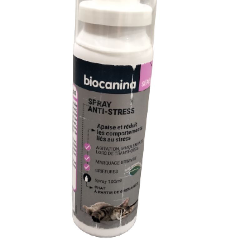 Spray anti stress chat - Apaise les comportements liés au stress - Biocanina