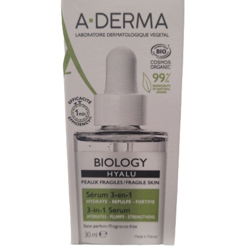 A-derma -  Biology hyalu Sérum 3 en 1 - 30ml