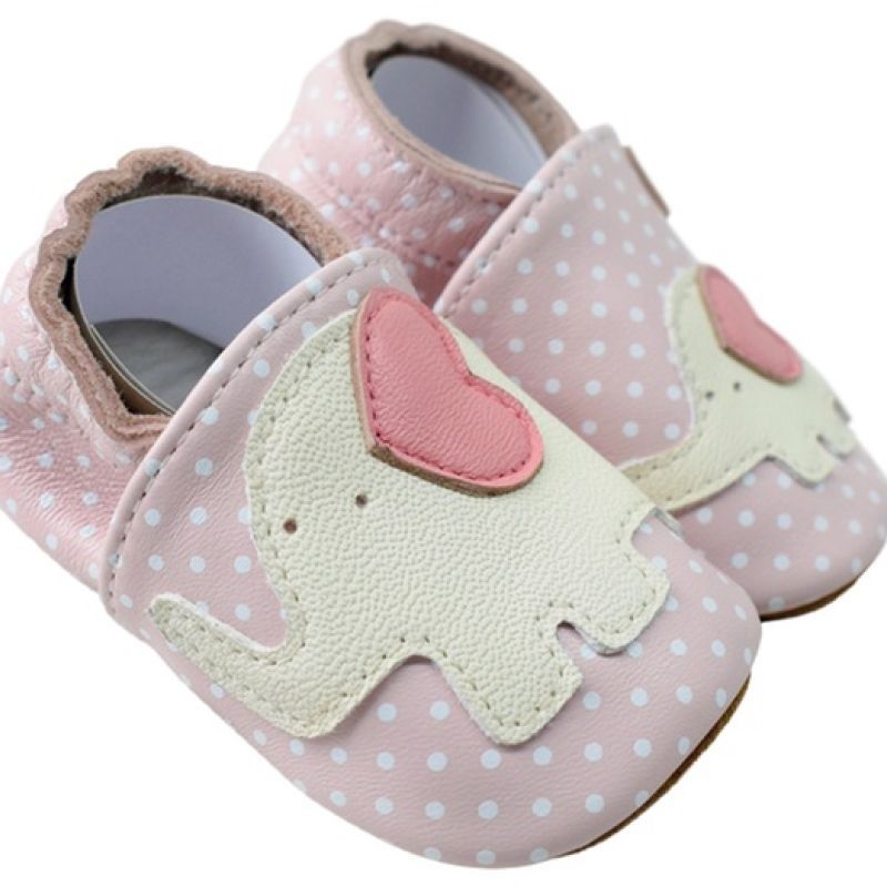 SHOOP'S - Chaussons en cuir 6-12 mois [Elephant rose]