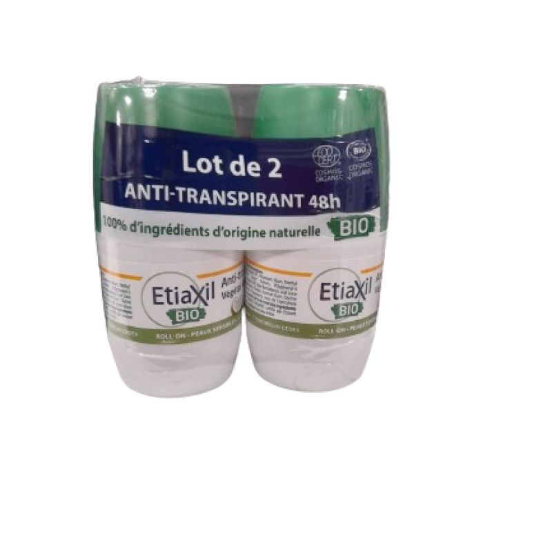 Etiaxil roll-on BIO anti-transpirant végétal 48h - Lot de 2
