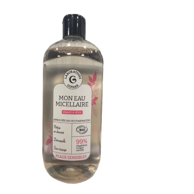 Giphar - Mon eau micellaire Visage et yeux - Bio -  500ml